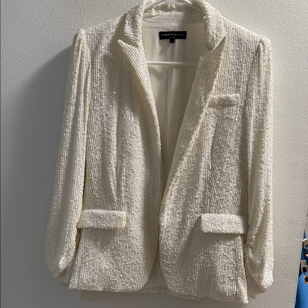 Generation Love Ivory Sequin Blazer